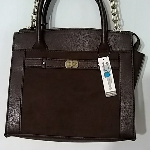 Brown Vegan Leather and Suede Purse NWT - Picture 2 of 8